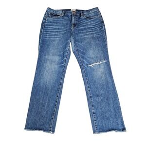 J.CREW Women's Jeans Size 28 Slim Broken In Boyfriend Distressed Denim‎ Raw Hem